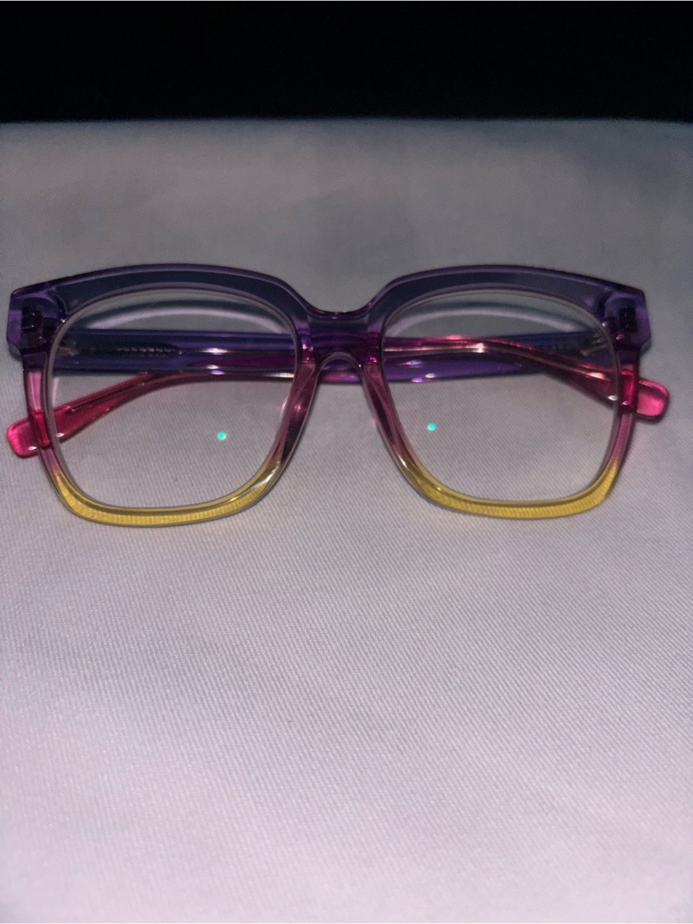 Women’s Gradient Square Glasses — Purple, Pink & Yellow